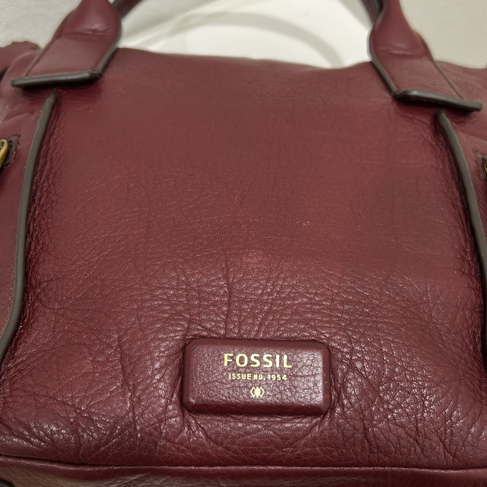 Fossil Emerson Leather Satchel, Double Handle Crossbody Bag - Picture 11 of 17